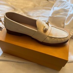 Tod’s Cream Suede Loafers - with rhinestone embellishments - Size 39